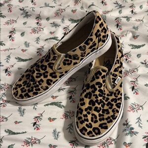 Vans Leopard Print Slip-On Sneakers